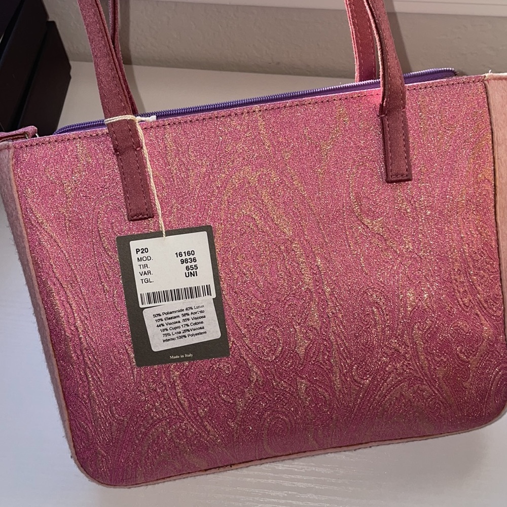 Etro pink paisley shoulder tote bag - Picture 2 of 10